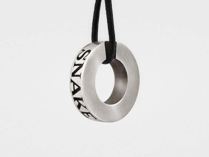 Snake Bones Ring Pendant in Oxidized Sterling Silver