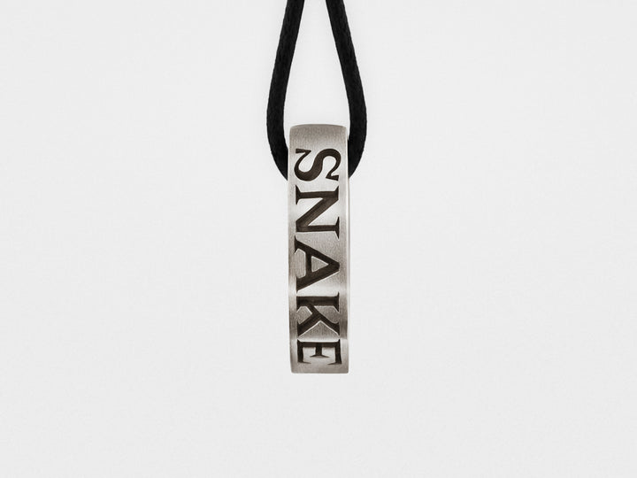 Snake Bones Ring Pendant in Oxidized Sterling Silver