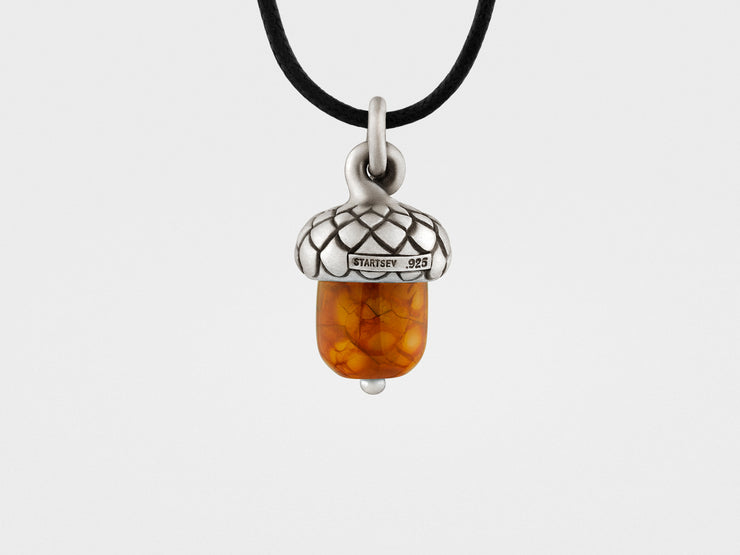Acorn Pendant with Semi Precious Stone