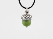 Acorn Pendant with Green Jade
