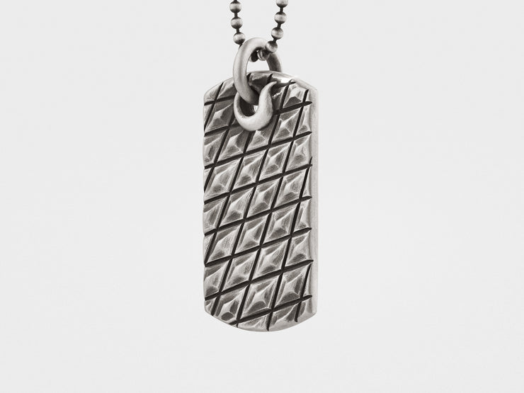 Alligator Scales Dog Tag Pendant Necklace