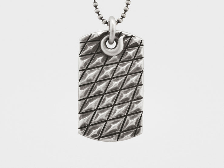 Alligator Scales Dog Tag Pendant Necklace