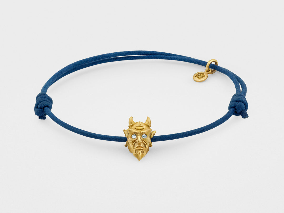 Devil Bracelet in Yellow Gold with Diamond Eyes