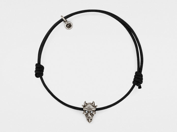 Devil Bracelet in Oxidized Silver with Diamond or Ruby Eyes