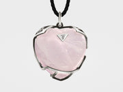 Caged Heart Pendant Necklace with Rose Quartz