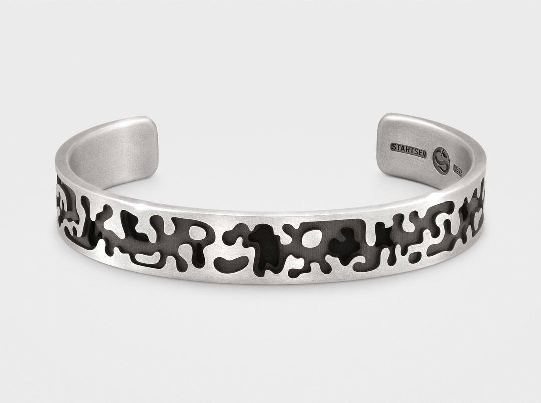 Camo Cuff Bracelet in Sterling Silver