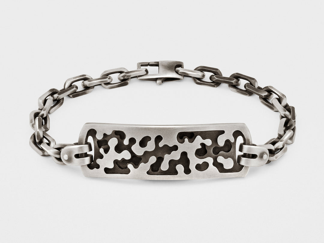 Camouflage ID Bracelet in Sterling Silver