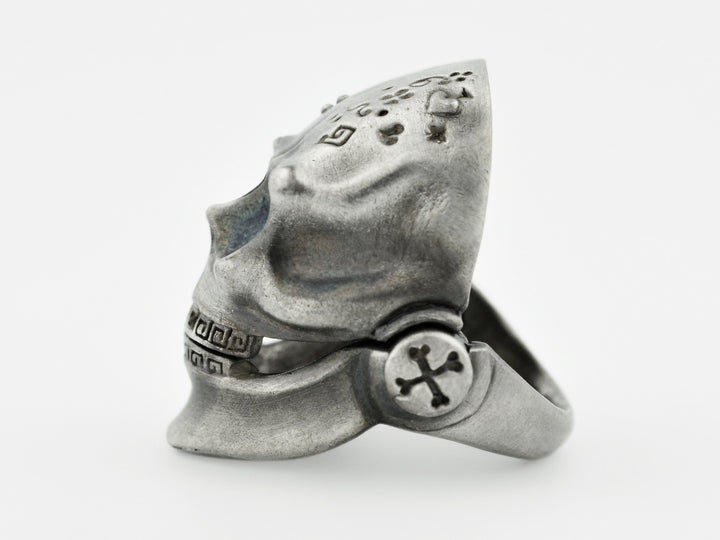 Skull Ring with Moving Jaw in Sterling Silver