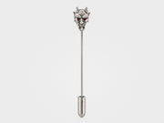Devil Lapel Pin in Oxidized Silver with Ruby or Diamond Eyes