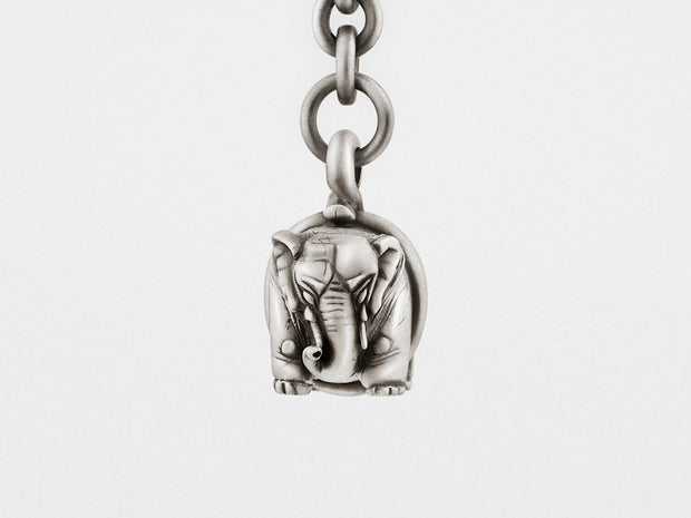 Elephant Keychain in Sterling Silver