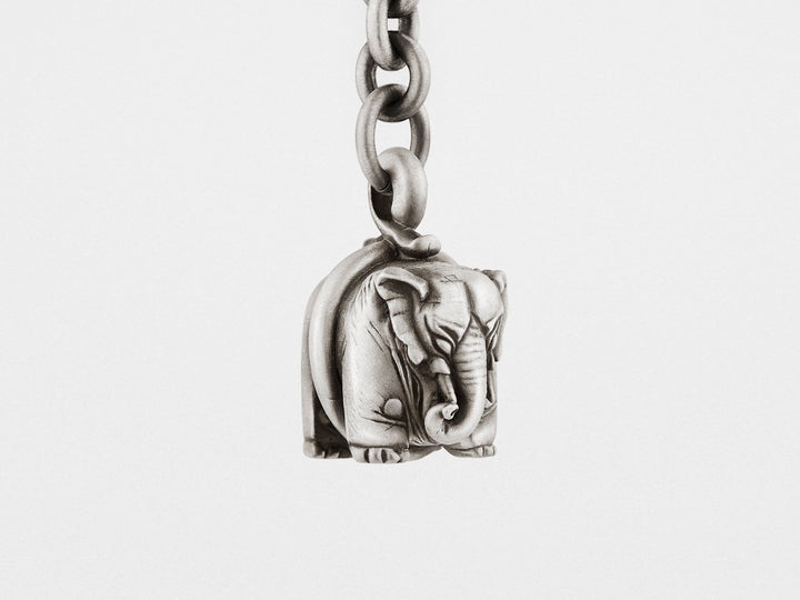 Elephant Keychain in Sterling Silver