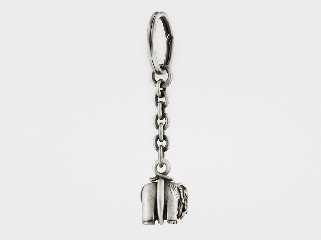 Elephant Keychain in Sterling Silver