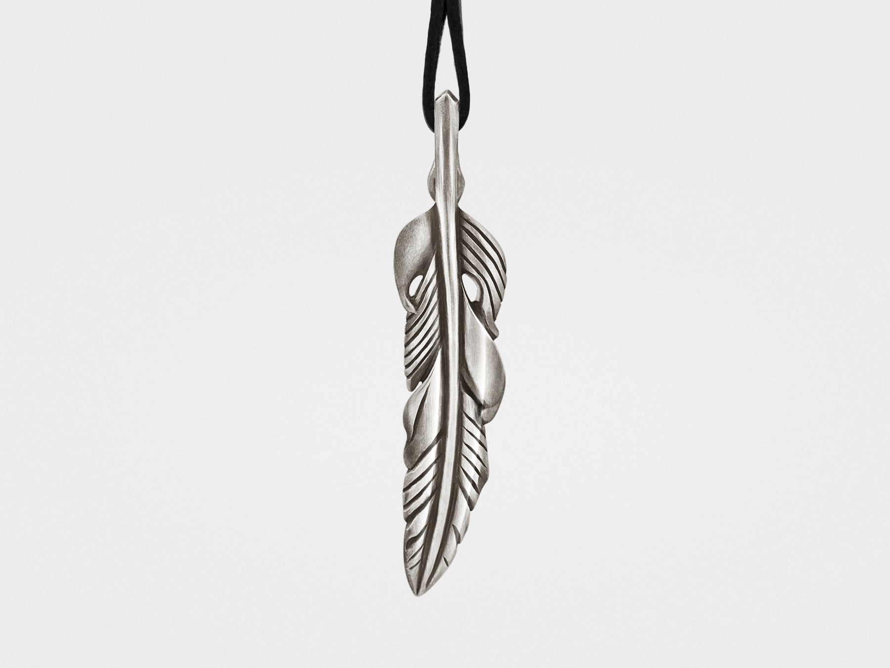Baroque Feather Pendant in Sterling Silver - Main Image