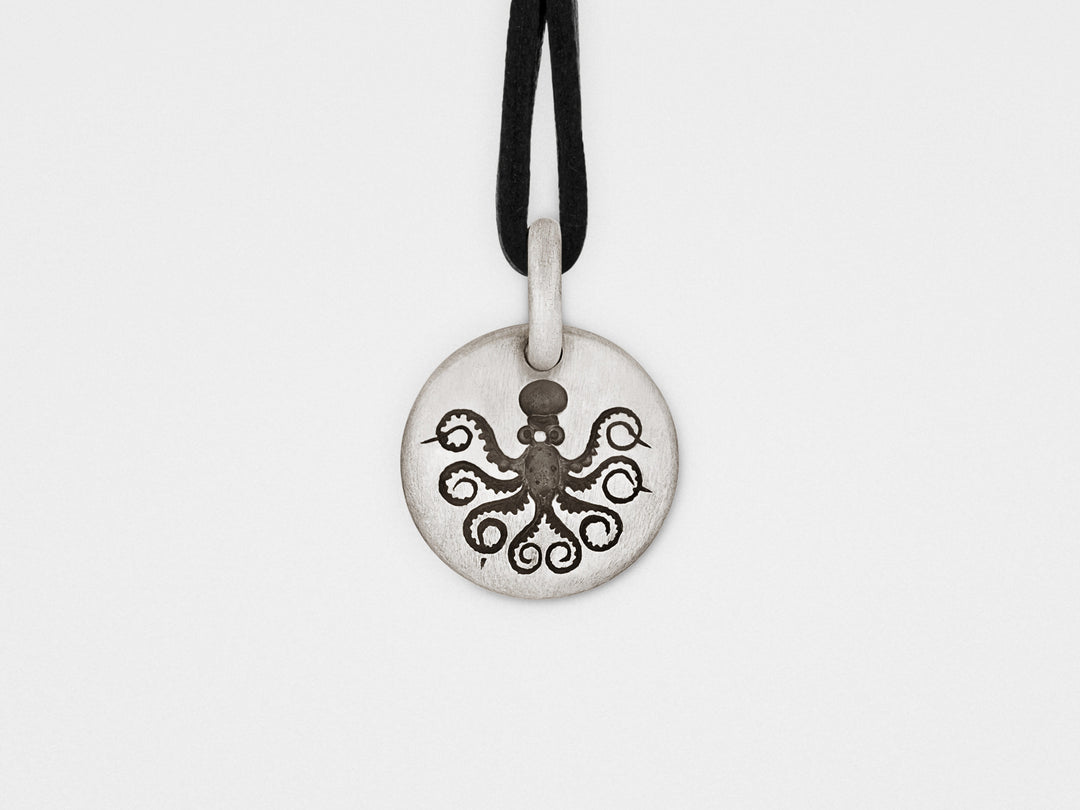Octopus Charm Pendant in Sterling Silver
