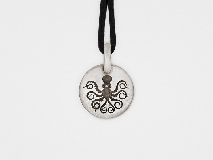 Octopus Charm Pendant in Sterling Silver
