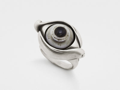 Rotating Eye Ring in Sterling Silver with Indian Agate