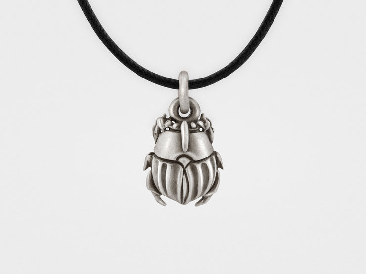 Scarab Beetle Pendant in Sterling Silver