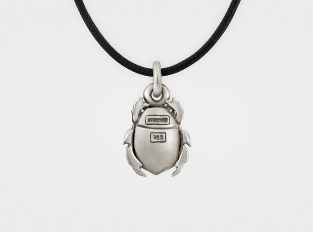 Scarab Beetle Pendant in Sterling Silver