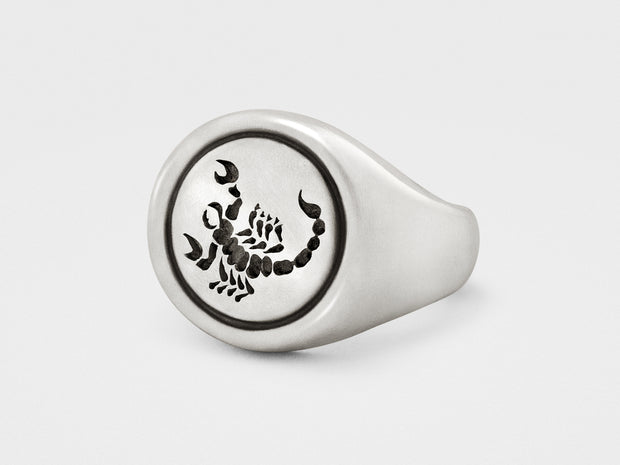 Scorpion Signet Ring in Sterling Silver