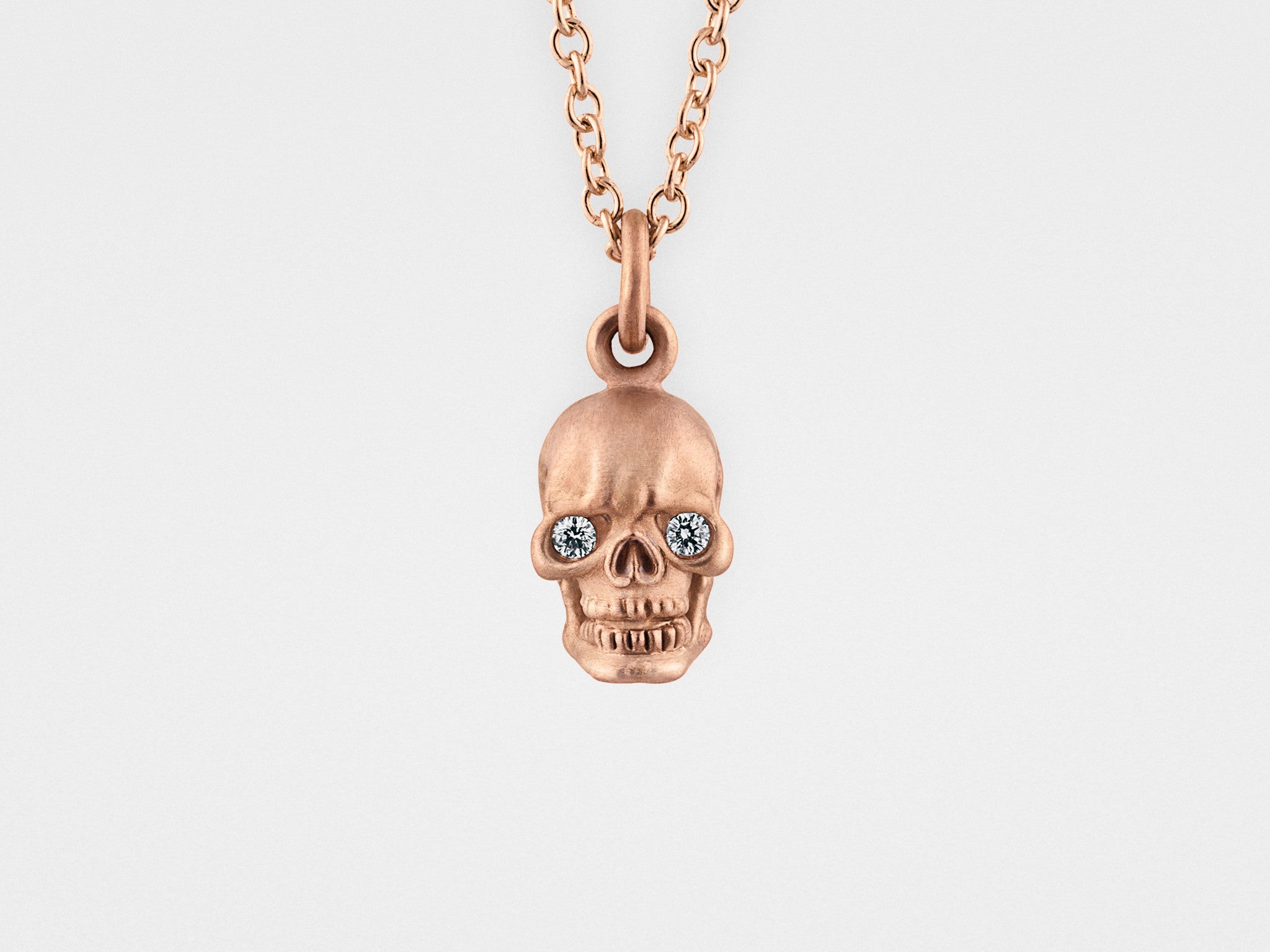 Rose gold skull necklace new arrivals