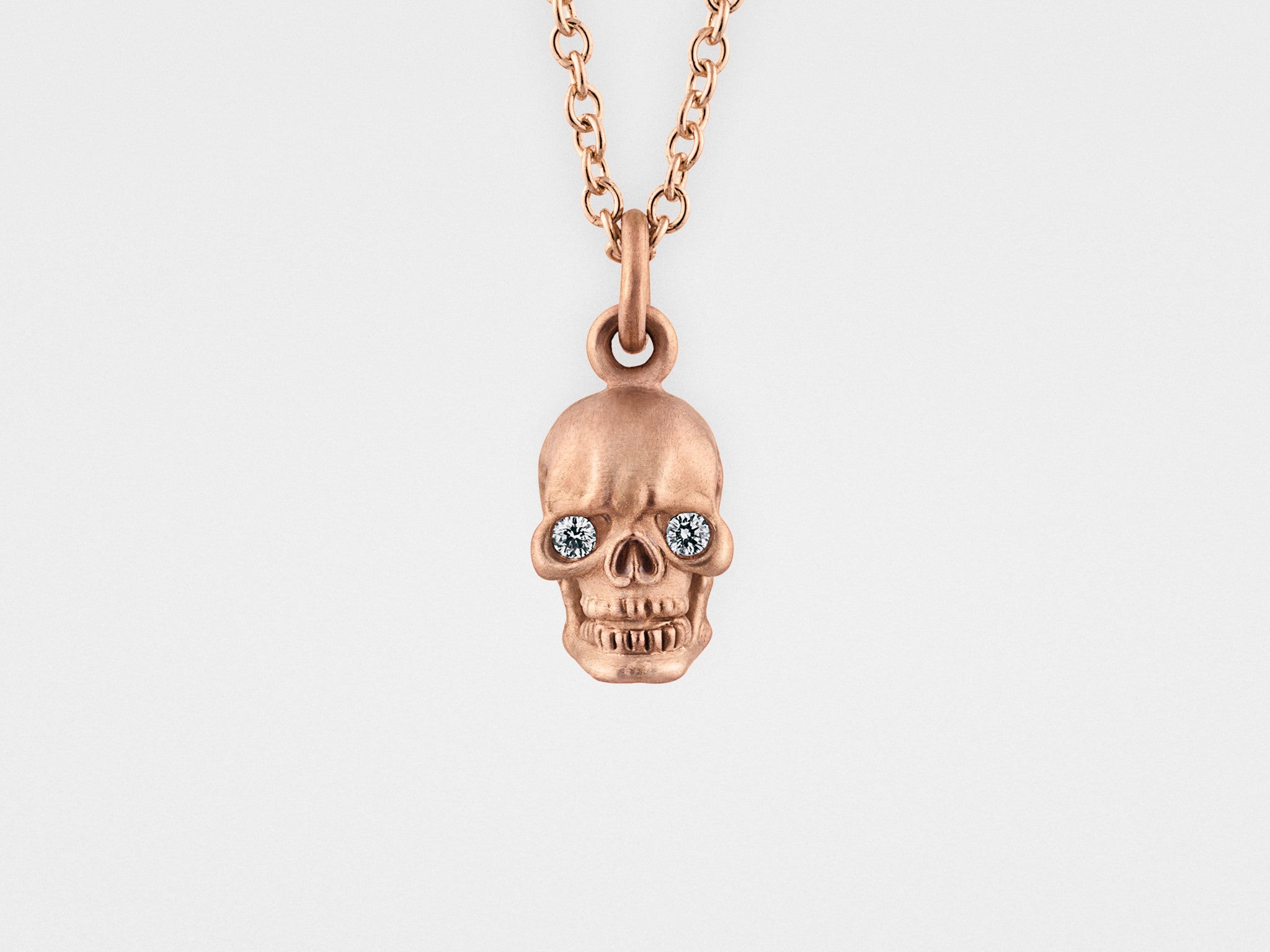 Black Diamond Pavé Skull Necklace — Iz&Co.