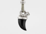 Snake Pendant Necklace with Black Onyx Tusk