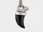 Snake Pendant Necklace with Black Onyx Tusk