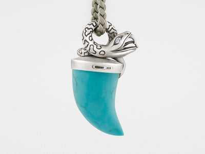 Snake Pendant Necklace with Turquoise Tusk
