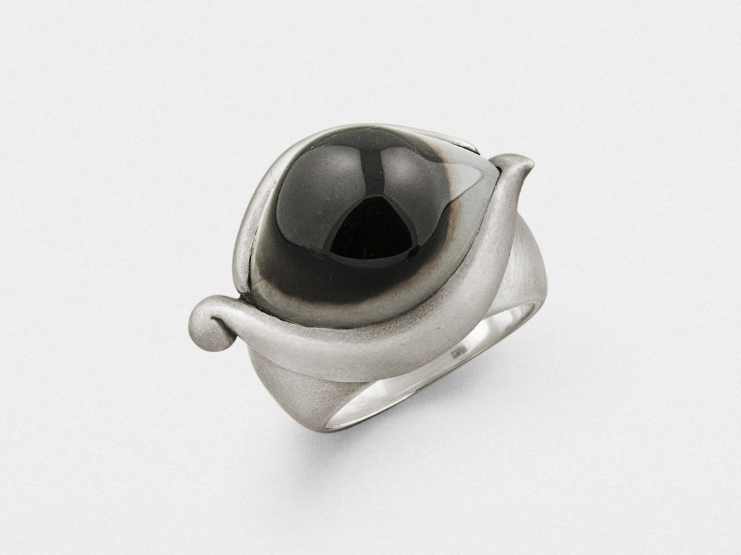 Eye Ring in Sterling Silver with Indian Agate