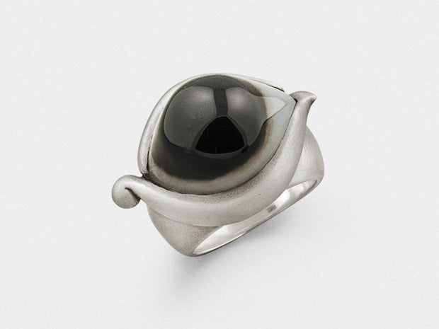 Eye Ring in Sterling Silver with Indian Agate