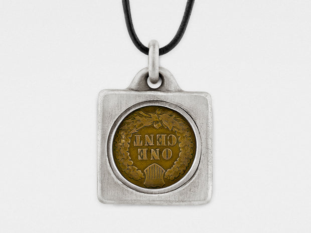 Indian Head Penny Coin in Sterling Silver Frame