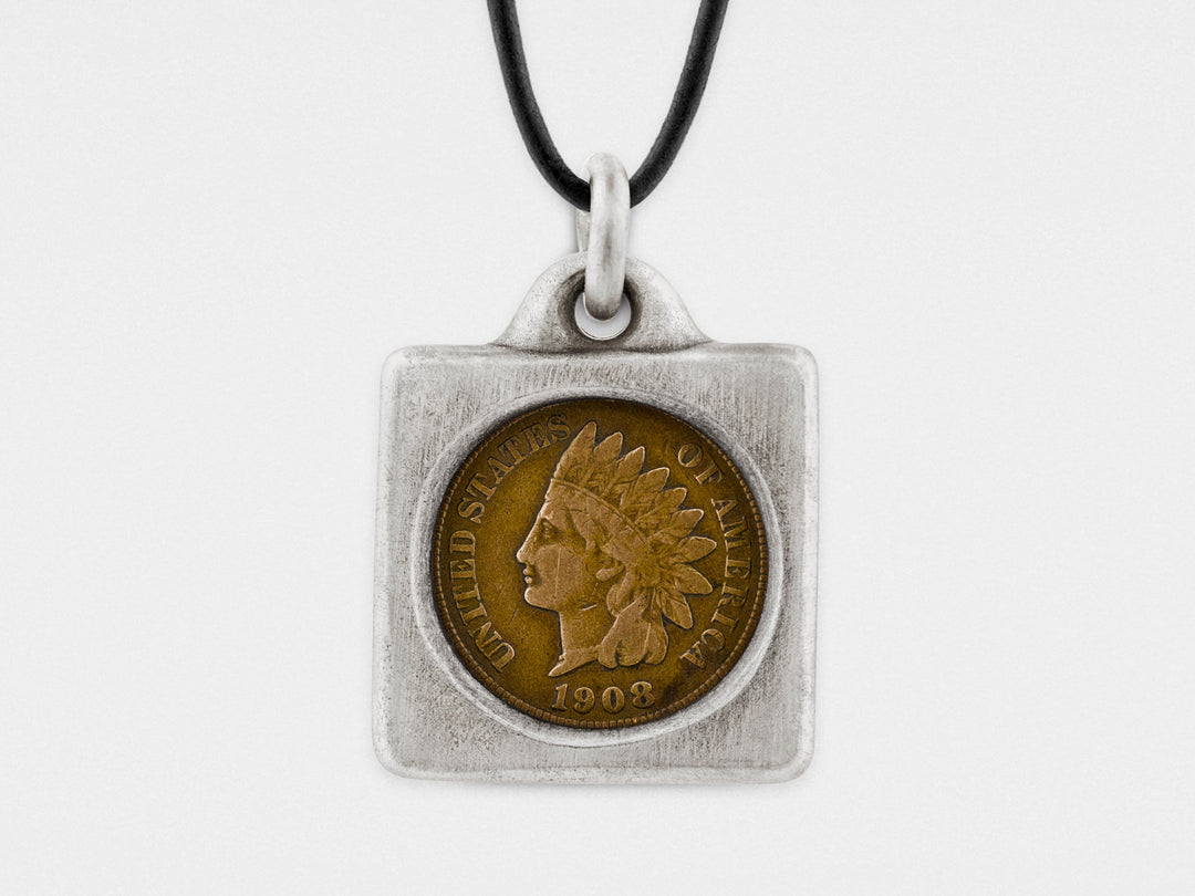 Indian Head Penny Coin in Sterling Silver Frame