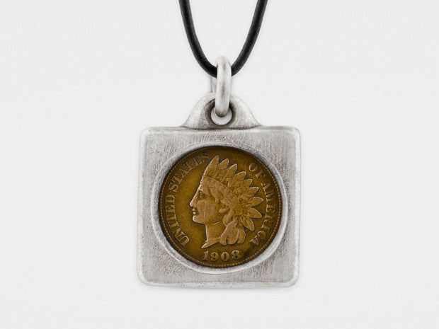 Indian Head Penny Coin in Sterling Silver Frame