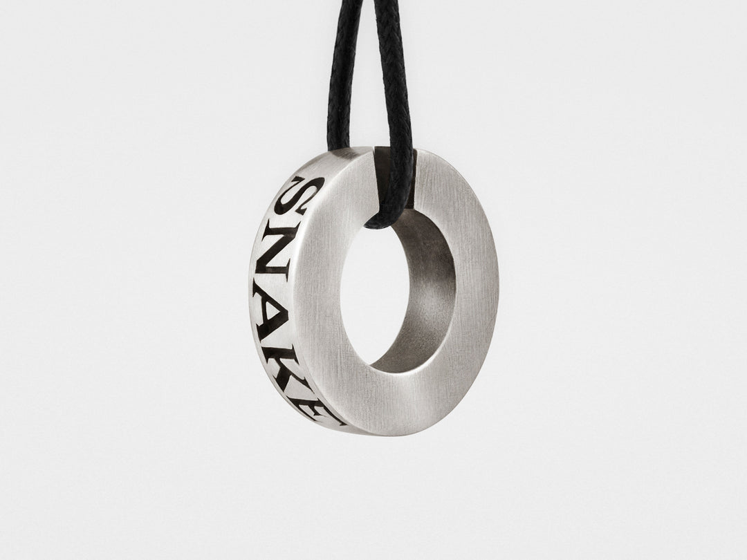 Snake Bones Ring Pendant in Oxidized Sterling Silver