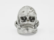 Skull Ring with Hinged Jaw in Sterling Silver