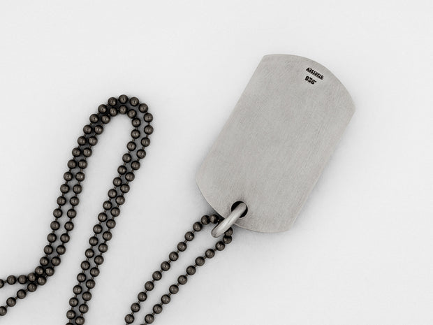 Camouflage Dog Tag Necklace in Sterling Silver