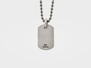 Small Camouflage Dog Tag in Sterling Silver