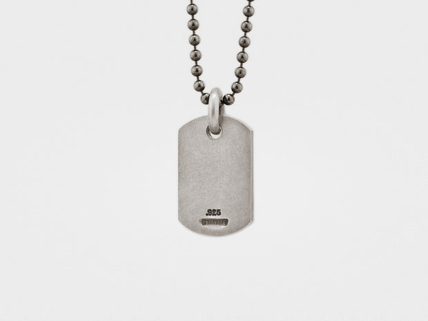 Small Camouflage Dog Tag in Sterling Silver