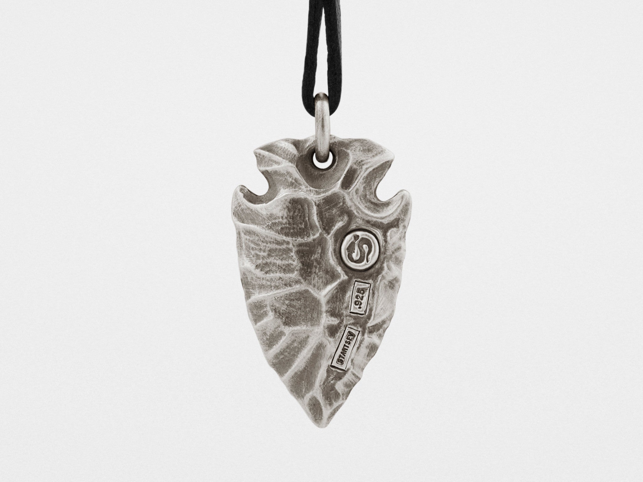 Arrowhead Pendant in Solid Sterling Silver – Snake Bones