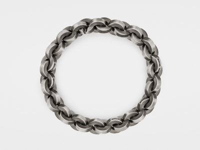 Bold Round Link Chain Bracelet in Sterling Silver