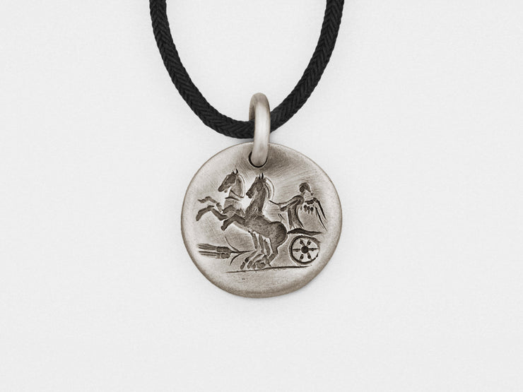 “Chariot” Intaglio Pendant in Sterling Silver