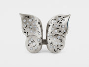Butterfly Ring with Diamonds in Sterling Silver