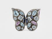 Butterfly Ring with Gemstones in Sterling Silver