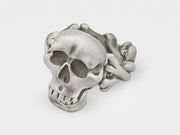 Skull and Crossbones Ring with Hinged Jaw