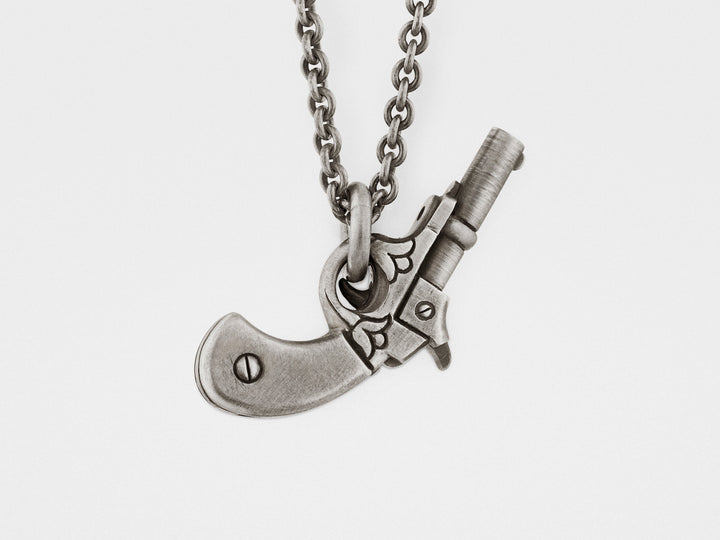 Gun Pendant in Sterling Silver