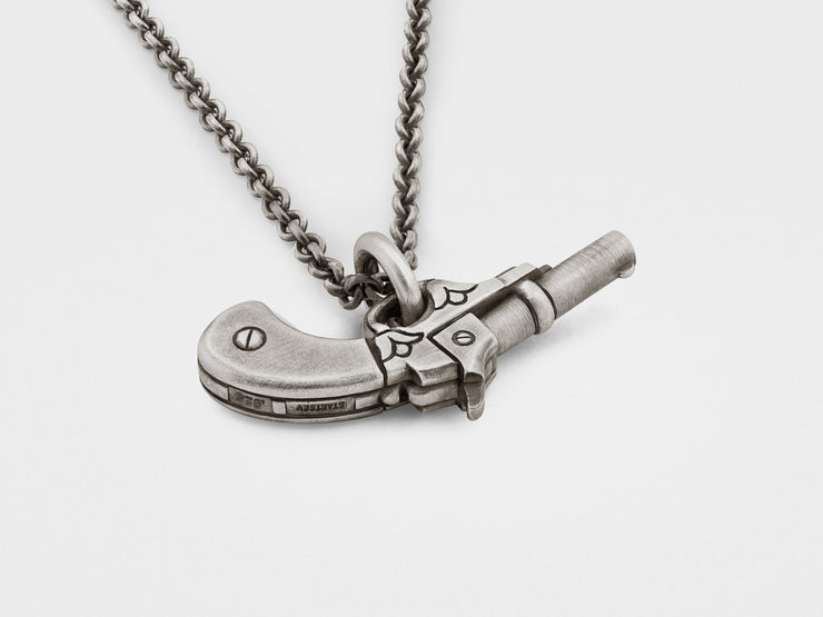 Gun Pendant in Sterling Silver