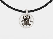 Scarab Beetle Charm Bracelet in Sterling Silver