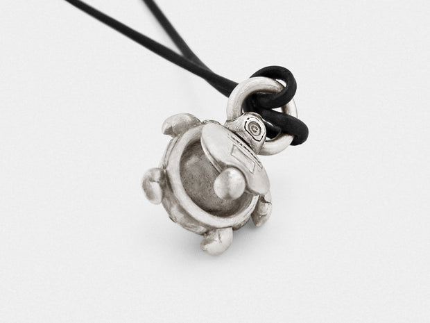 Turtle “Compass Rose” Pendant, Pill Box Locket with Secret Compartment