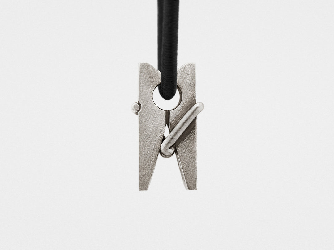 Clothespin Pendant in Sterling Silver