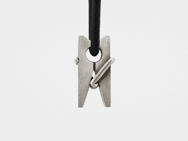 Clothespin Pendant in Sterling Silver